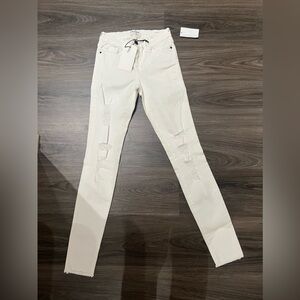 NWT Frame Denim White High Waist Ripped Ankle Skinny Jeans